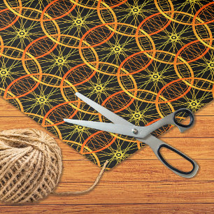 Cycling bicycle wheels orange yellow pattern tissue paper