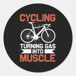 Cycling Bike Biker Sport Mountain Biking Bike Ridi Classic Round Sticker