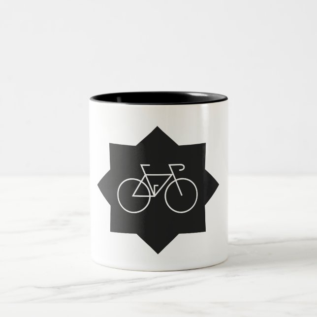 Cycling bikers Two-Tone coffee mug (Center)