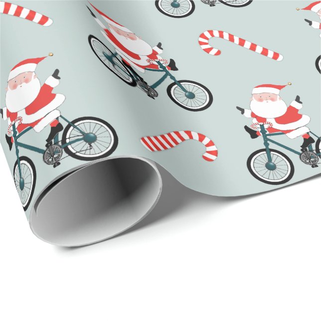 Cycling Biking Holiday Christmas Wrapping Paper (Roll Corner)