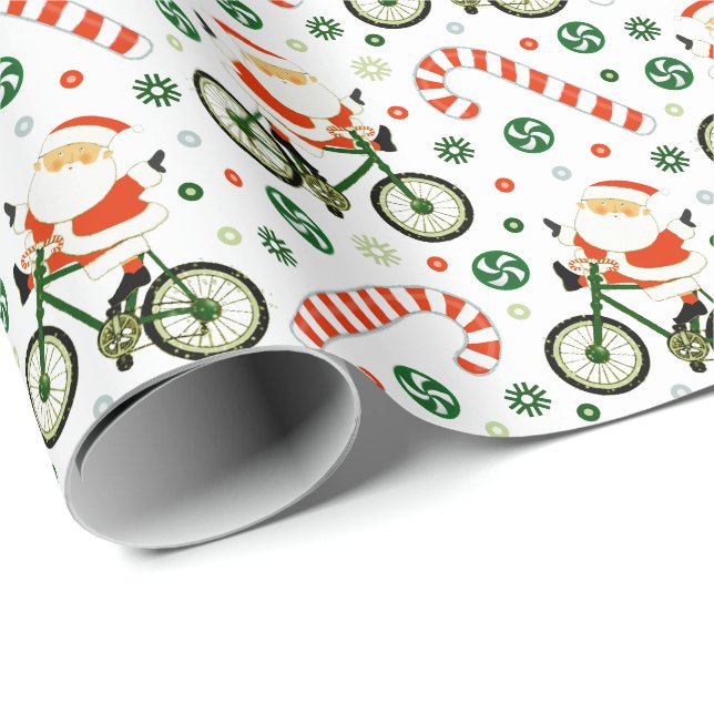 Cycling Biking Holiday Christmas Wrapping Paper (Roll Corner)