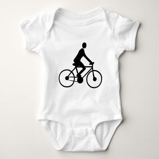 Cycling - Black Baby Bodysuit (Front)
