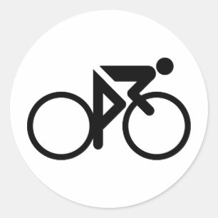 cycling black cylcer classic round sticker