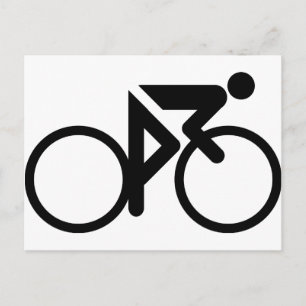 cycling black cylcer postcard