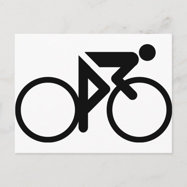 cycling black cylcer postcard (Front)