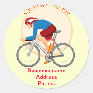 Cycling business round sticker. classic round sticker