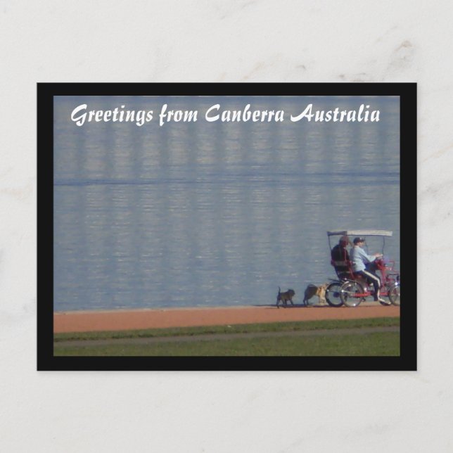 cycling by the lake postcard (Front)