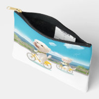 Cycling by the Sea: Smiling Bichon & Bao Bao Art