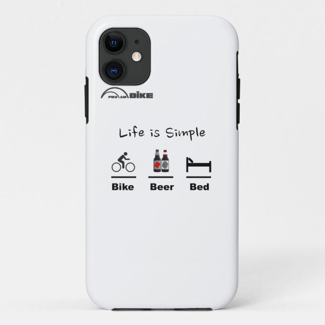 Cycling Case - Life is Simple - Bike - Beer - Bed (Back)
