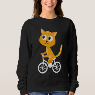 Cycling Cat Riding Bicycle Cute Bike Cyclist Ridin Sweatshirt