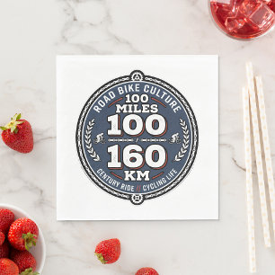 Cycling Century Ride 100 Miles 160 KM  Napkin