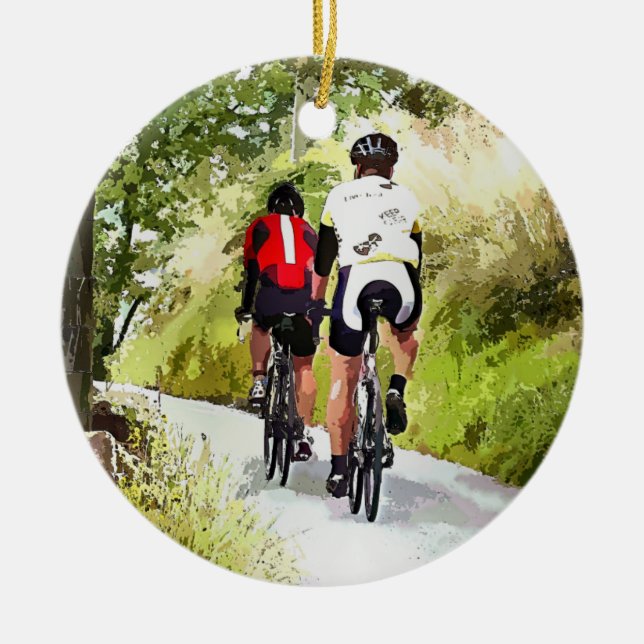 CYCLING CERAMIC TREE DECORATION (Front)