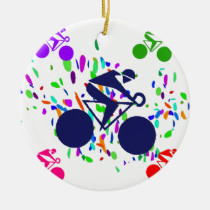 CYCLING CERAMIC TREE DECORATION