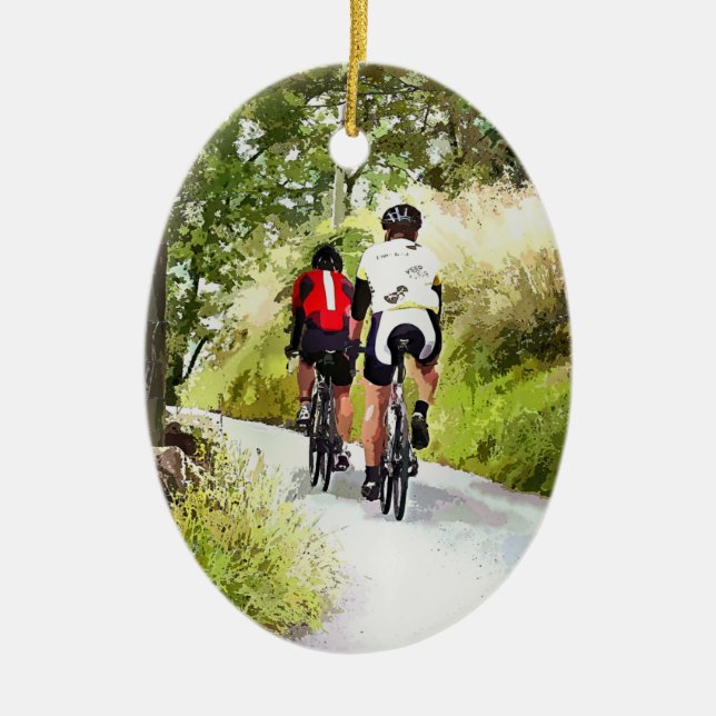 CYCLING CERAMIC TREE DECORATION (Front)