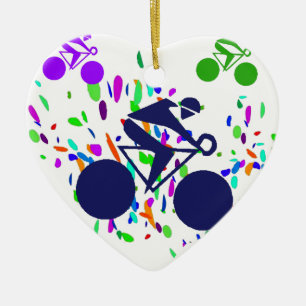 CYCLING CERAMIC TREE DECORATION