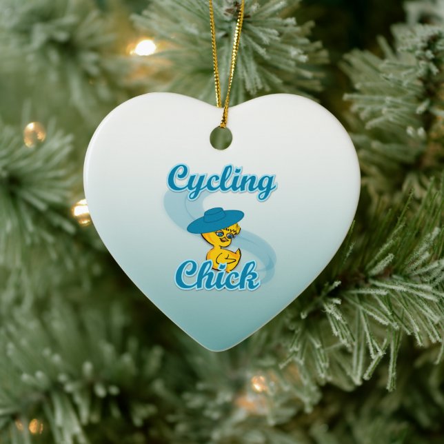 Cycling  Chick #3 Ceramic Tree Decoration (Tree)