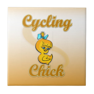 Cycling Chick Ceramic Tile
