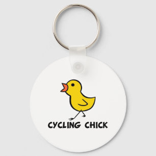 Cycling Chick Keychain