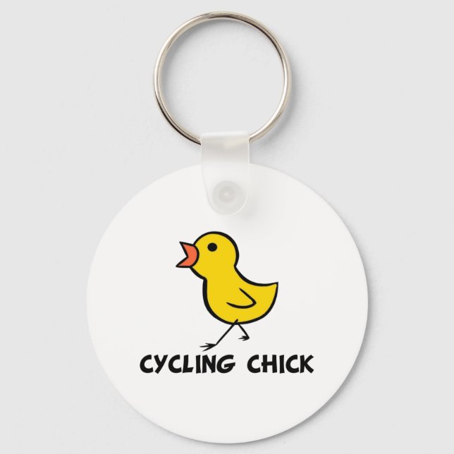 Cycling Chick Keychain (Front)