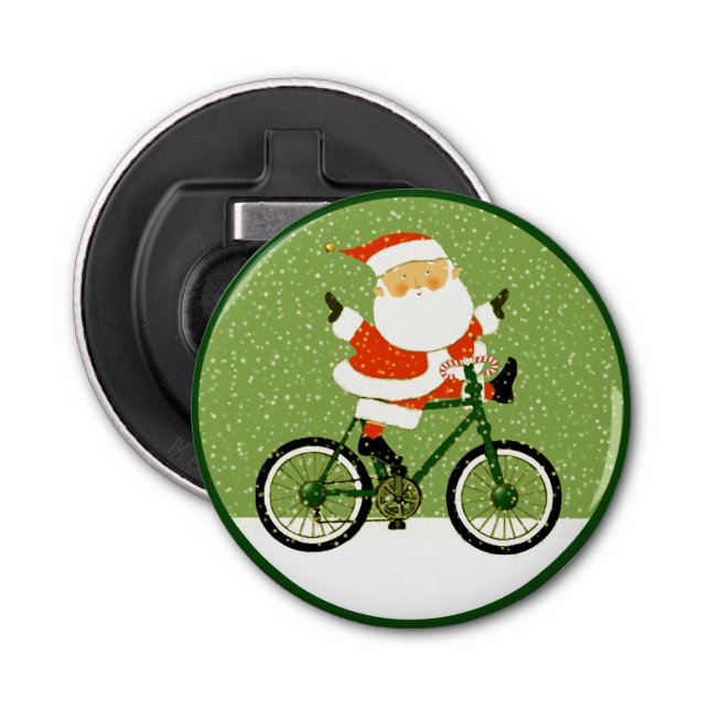 Cycling Christmas Bottle Opener (Front)