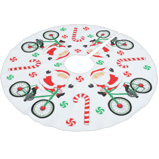 Cycling Christmas Decor Brushed Polyester Tree Ski Brushed Polyester Tree Skirt