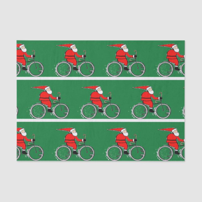 Cycling Christmas Holiday Biker Tissue Paper (Front)