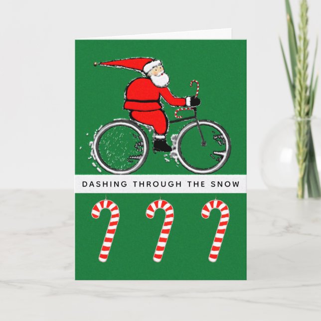 Cycling Christmas Holiday CardS (Front)