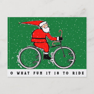 Cycling Christmas Holiday Postcard