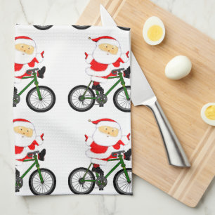 Cycling Christmas Tea Towel