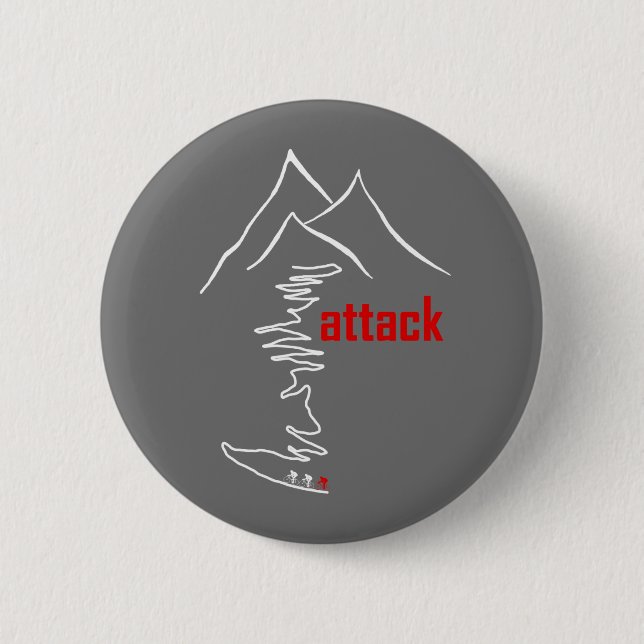 Cycling Climb, Attack 6 Cm Round Badge (Front)