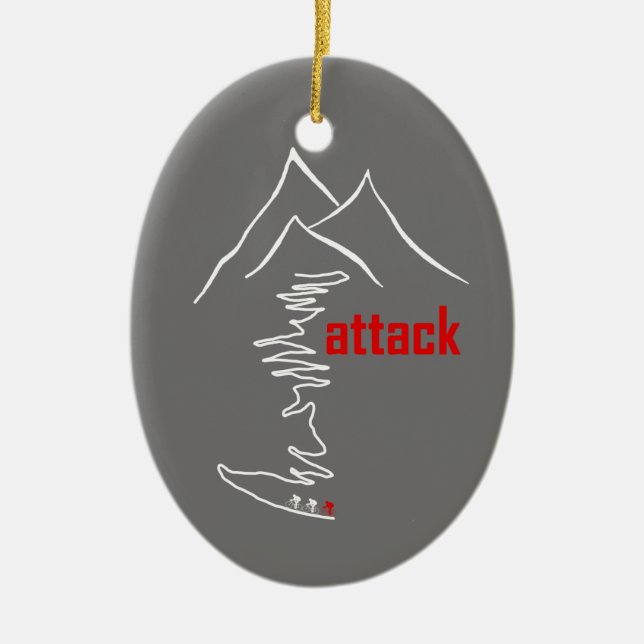 Cycling Climb, Attack Ceramic Ornament (Front)