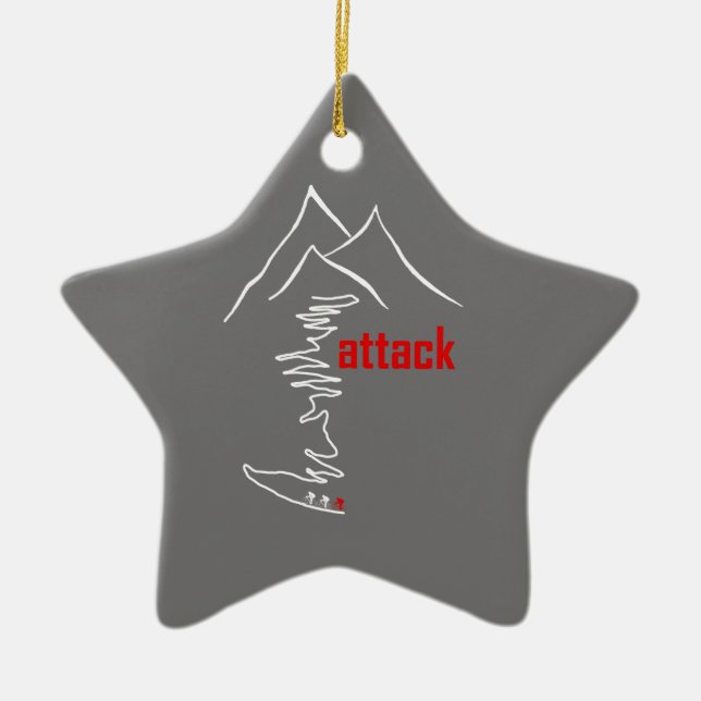 Cycling Climb, Attack Ceramic Ornament (Front)