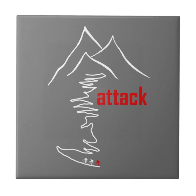 Cycling Climb, Attack Ceramic Tile (Front)