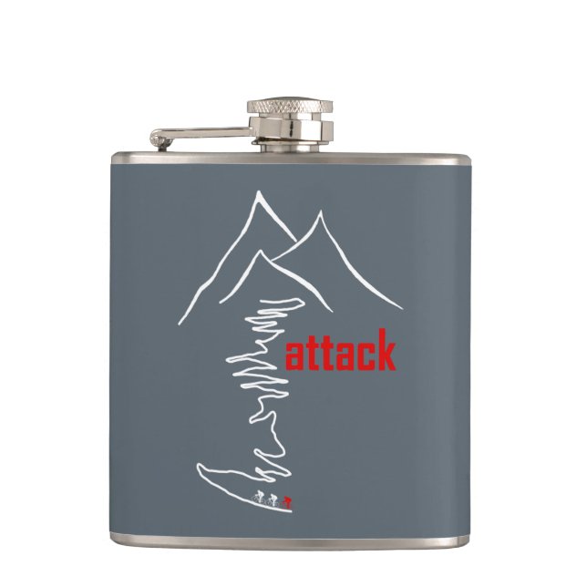 Cycling Climb, Attack Hip Flask (Front)