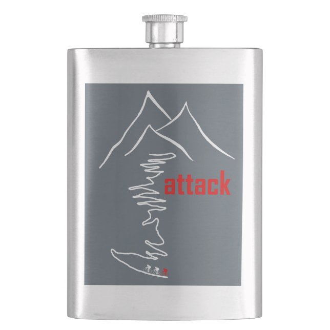 Cycling Climb, Attack Hip Flask (Front)