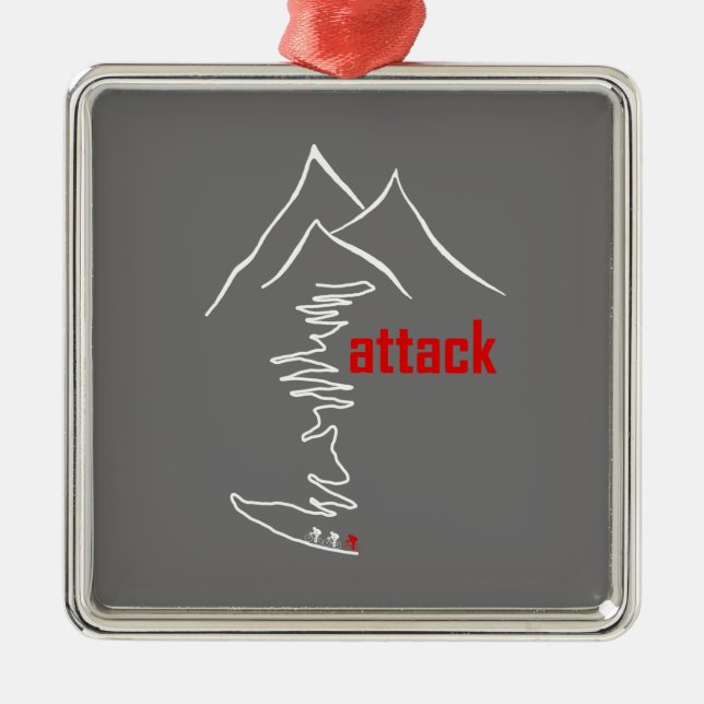 Cycling Climb, Attack Metal Ornament (Front)