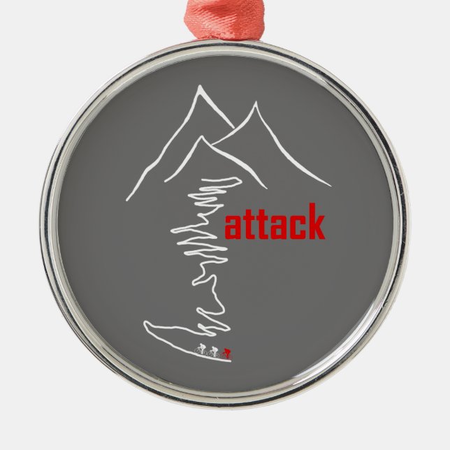 Cycling Climb, Attack Metal Ornament (Front)