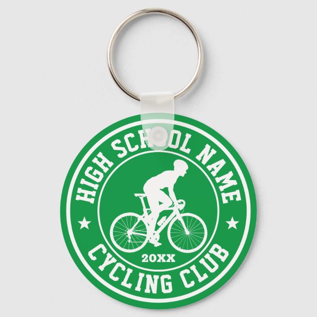 Cycling Club Cyclist Personalised Outdoor Sports Key Ring (Front)