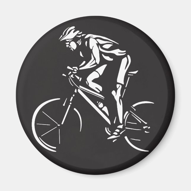 cycling clycer inverse silhouette magnet (Front)