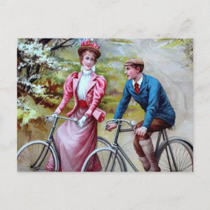 Cycling Couple Postcard