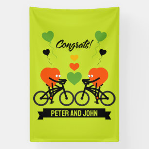 Cycling Couple Romantic Wedding And Valentine Banner