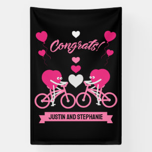 Cycling Couple Romantic Wedding And Valentine Banner