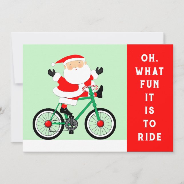 Cycling Cyclist Christmas Holiday Card (Front)