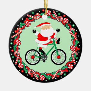 Cycling Cyclist Holiday Gift Ceramic Ornament