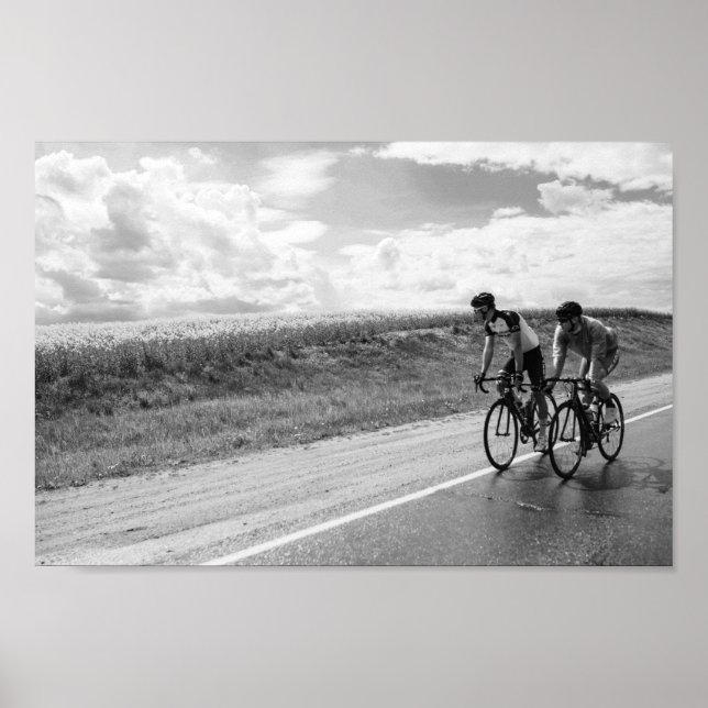 Cycling Cyclists Belarus Black and White Poster (Front)