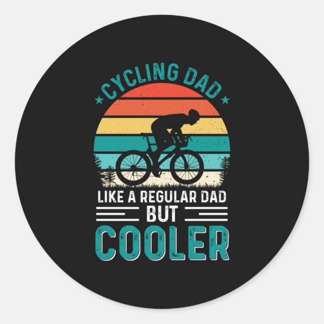 Cycling Dad Classic Round Sticker (Front)