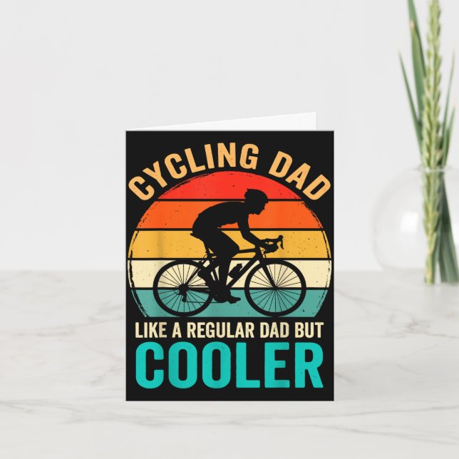 Cycling dad like a regular but cooler bycicle card (Front)