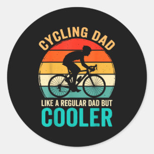 Cycling dad like a regular but cooler bycicle classic round sticker