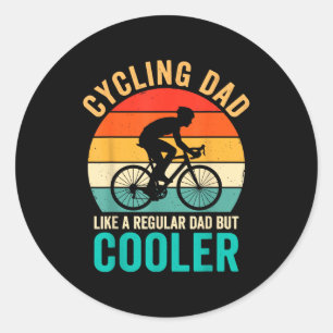 Cycling dad like a regular but cooler bycicle classic round sticker