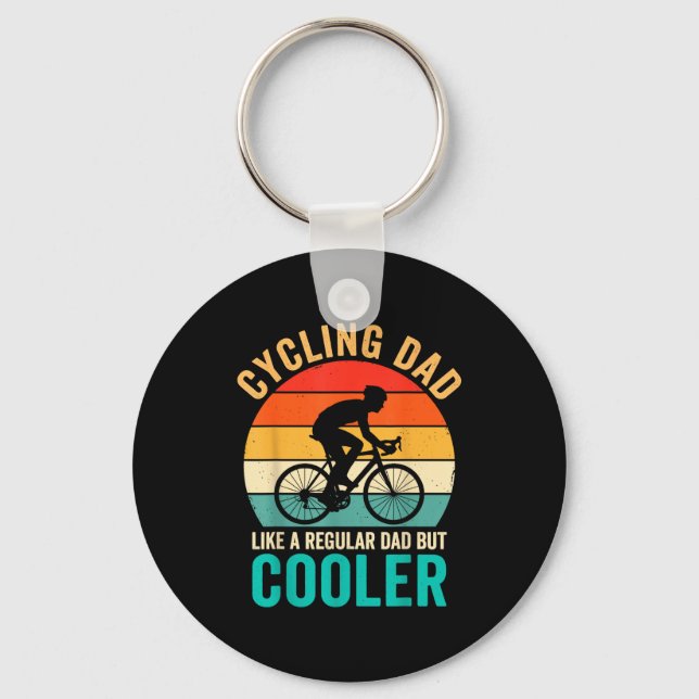 Cycling dad like a regular but cooler bycicle key ring (Front)